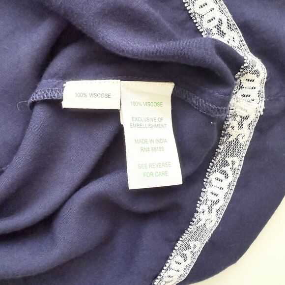 Lilly Pulitzer XS Sarah True Navy Beaded Embellished 3/4 Sleeve Tunic Dress - Picture 8 of 12